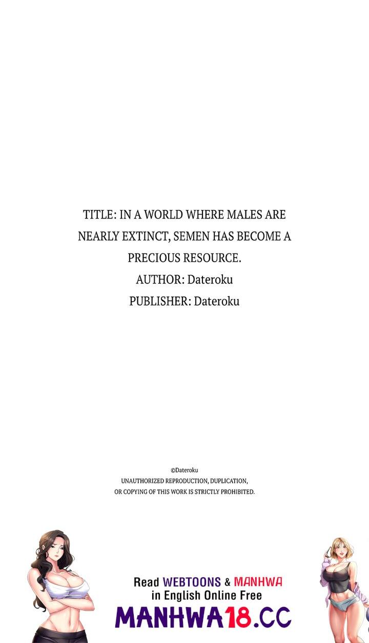 18+ In a World Where Males Are Nearly Extinct, Semen Has Become a Precious Resource Chapter 13 page 6