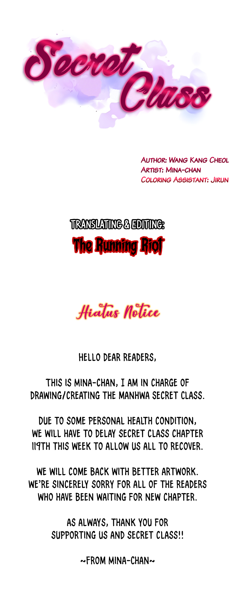 18+ Secret Class Raw Chapter 118.5 page 1